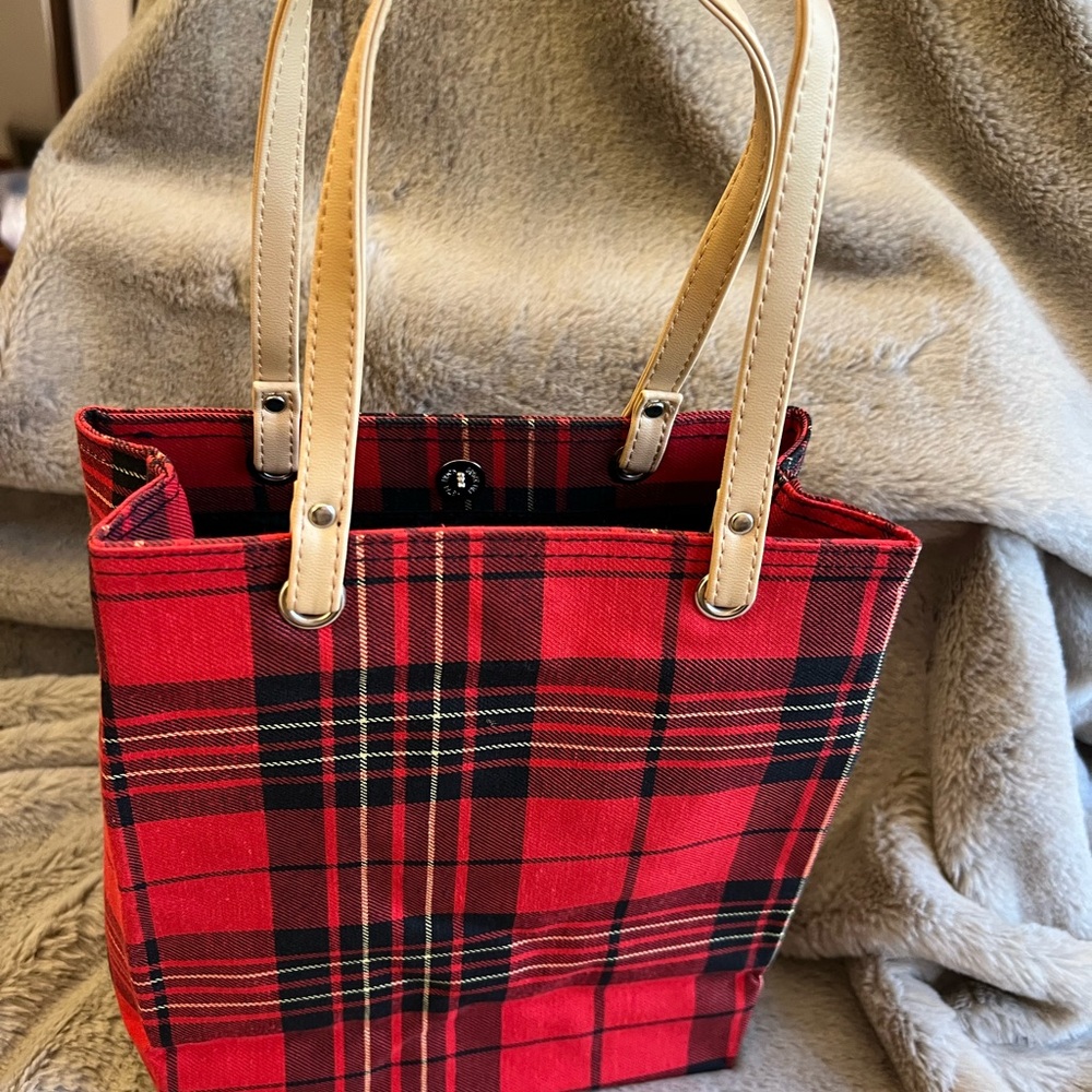 Red Plaid Tote Bag